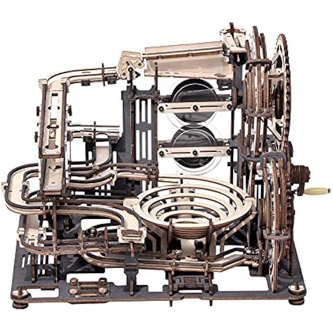 MARBLE NIGHT CITY MARBLE RUN CONSTRUCTION KIT, WOODEN CONSTRUCTION KIT, 3D WOODEN PUZZLE FOR CHILDREN AND ADULTS WITH 10 STEEL BALLS, MARBLE NIGHT CITY - Image 1